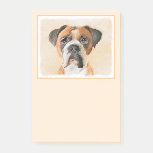 Boxer Hond Schilderen Onbijgesneden Originele Dier Post-it® Notes (Voorkant)