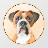 Boxer Hond Schilderen Onbijgesneden Originele Dier Raamsticker (Vel)