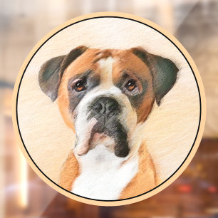 Boxer Hond Schilderen Onbijgesneden Originele Dier Raamsticker