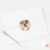 Boxer Hond Schilderen Onbijgesneden Originele Dier Ronde Sticker (Envelop)