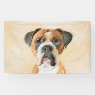 Boxer Hond Schilderen Onbijgesneden Originele Dier Spandoek
