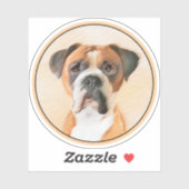 Boxer Hond Schilderen Onbijgesneden Originele Dier Sticker (Vel)