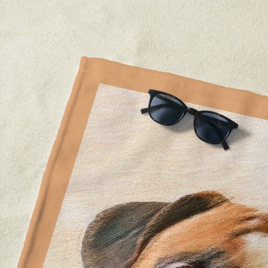 Boxer Hond Schilderen Onbijgesneden Originele Dier Strandlaken (In situ)