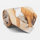 Boxer Hond Schilderen Onbijgesneden Originele Dier Stropdas (Opgerold)