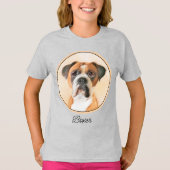 Boxer Hond Schilderen Onbijgesneden Originele Dier T-shirt (Voorkant)