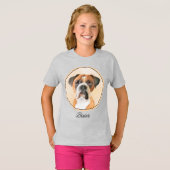Boxer Hond Schilderen Onbijgesneden Originele Dier T-shirt (Voorkant volledig)
