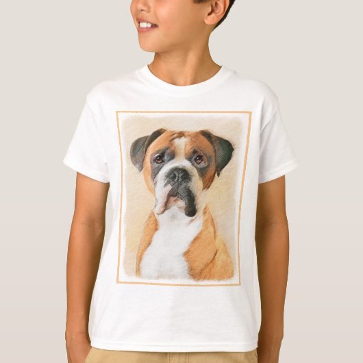 Boxer Hond Schilderen Onbijgesneden Originele Dier T-shirt (Voorkant)