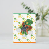 Boxer Hond Shamrock St. Patricks Dag Feestdagenkaart (Staand voorkant)
