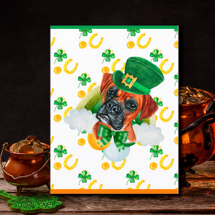Boxer Hond Shamrock St. Patricks Dag Feestdagenkaart