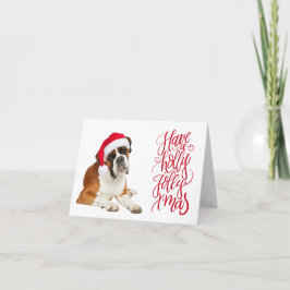 Boxer Hond Sinterklaas Hoed Krijg een Kerst met Ke Kaart