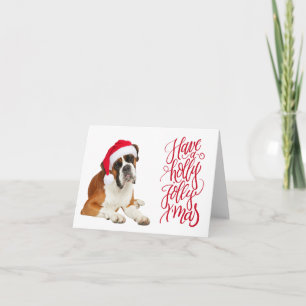 Boxer Hond Sinterklaas Hoed Krijg een Kerst met Ke Kaart