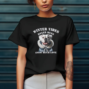 Boxer Hond Sneeuw Veel Liefde T-shirt