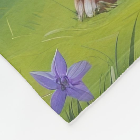 Boxer Hond Spring Bloemen Schilderen Fleece Deken (Hoek)