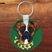 Boxer Hond St. Patty Sleutelhanger (Voorkant)