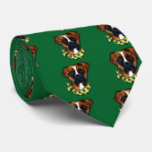 Boxer Hond St. Patty Stropdas (Opgerold)