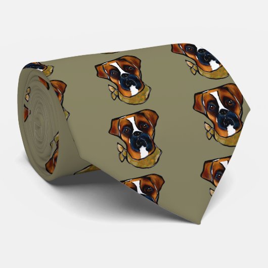Boxer Hond Stropdas (Opgerold)