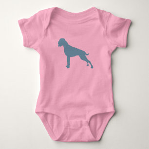 Boxer Hond teal Romper