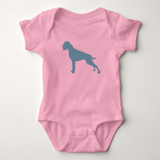 Boxer Hond teal Romper (Voorkant)
