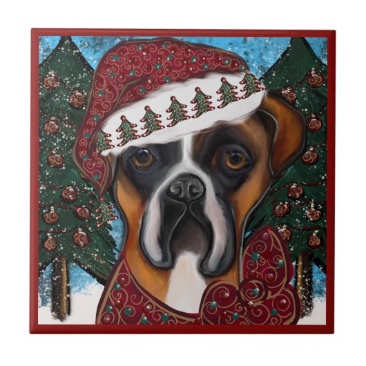 Boxer Hond Tegeltje (Voorkant)
