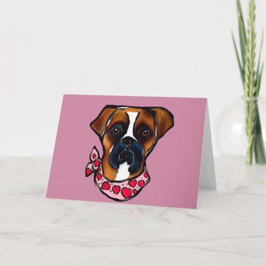Boxer Hond Valentijn Feestdagen Kaart (Voorkant)