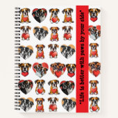 Boxer Hond Valentijn Waterverf Ontwerp Notitieboek (Voorkant)