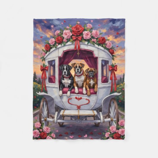 Boxer Hond Valentijnsdag  Fleece Deken (Voorkant)