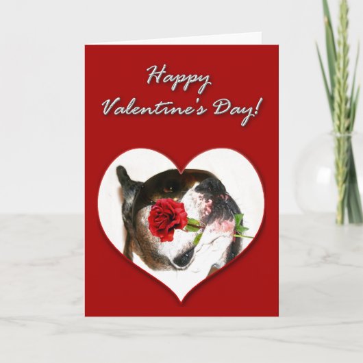 Boxer hond Valentijnsdag Kaart (Voorkant)