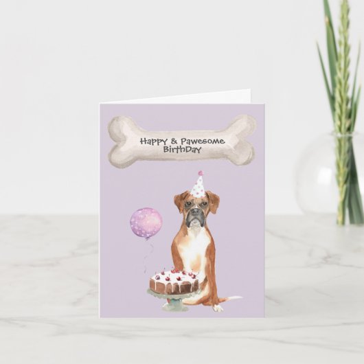 Boxer hond Verjaardag Feestdagen Kaart (Voorkant)