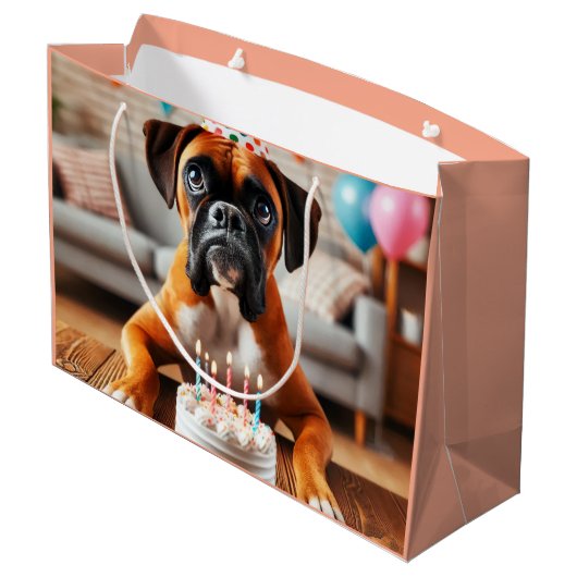 Boxer Hond Verjaardag Fun Groot Cadeauzakje (Achterkant Gekanteld)