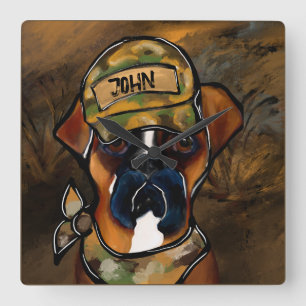 Boxer Hond Vierkante Klok