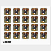 Boxer Hond Vierkante Sticker (Vel)