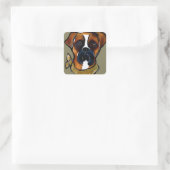 Boxer Hond Vierkante Sticker (Tas)