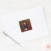 Boxer Hond Vierkante Sticker (Envelop)
