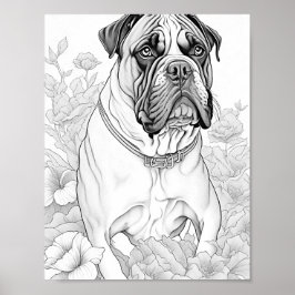 Boxer hond volwassen kleuring poster