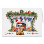 Boxer Hond Wacht voor Kerstmis Open haard (Voorkant Horizontaal)