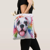 Boxer Hond Waterverfspatten Tote Bag (Dichtbij)