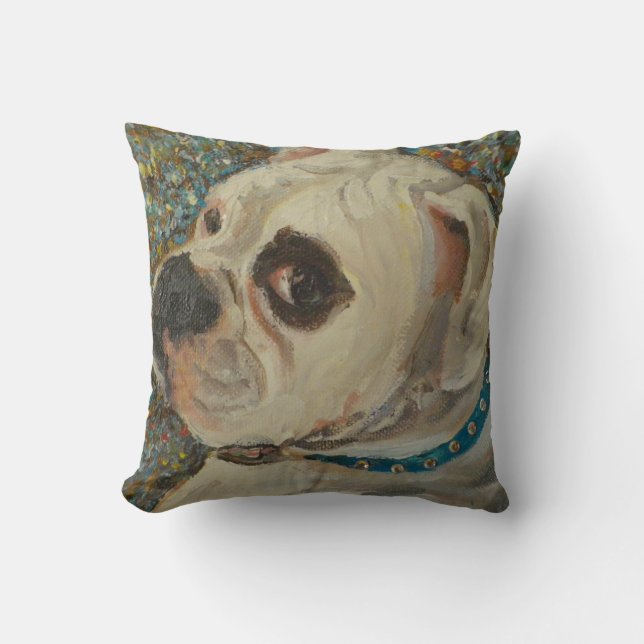 Boxer Hond Werp Kussen (Voorkant)