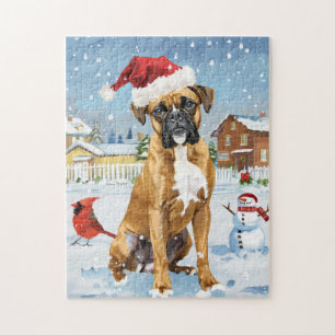 Boxer Hond Winter Wonderland Kerstvreugde Legpuzzel