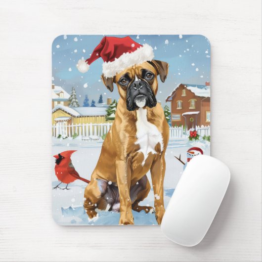Boxer Hond Winter Wonderland Kerstvreugde Muismat (Met muis)