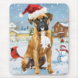 Boxer Hond Winter Wonderland Kerstvreugde Muismat