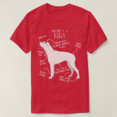 Boxer Hond Wit Check Anatomie 1 T-shirt (Design voorkant)