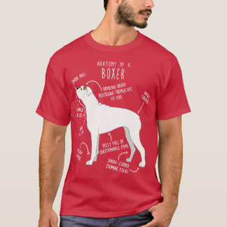 Boxer Hond Wit Check Anatomie 1 T-shirt