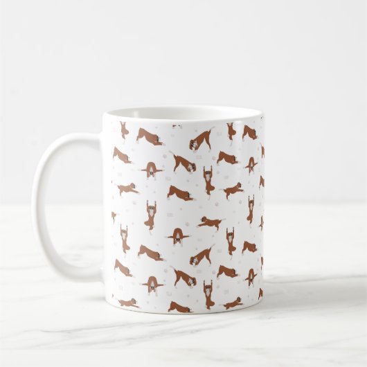 Boxer hond yoga pose koffiemok (Links)