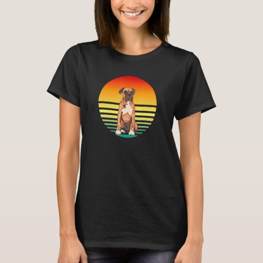 Boxer Hond Zonsondergang T-shirt (Voorkant)