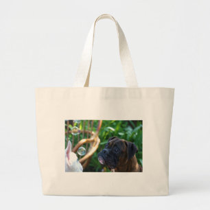 Boxer-honden en -luchtbelletjes canvas tas
