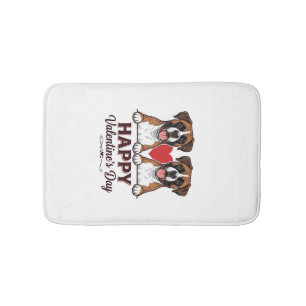 Boxer Honden Fijne Valentijnsdag Vintage Badmat