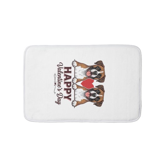 Boxer Honden Fijne Valentijnsdag Vintage Badmat (Voorkant)