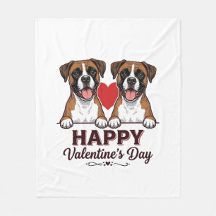 Boxer Honden Fijne Valentijnsdag Vintage Fleece Deken