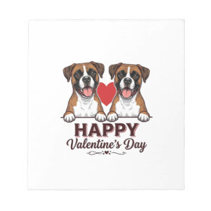 Boxer Honden Fijne Valentijnsdag Vintage Notitieblok