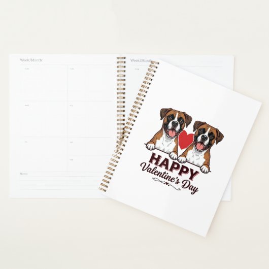Boxer Honden Fijne Valentijnsdag Vintage Planner (Display)